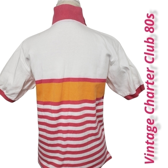 Vintage Charter Club 80s Preppy Polo M Cotton Hong Kong - Picture 2 of 11